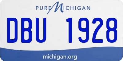 MI license plate DBU1928