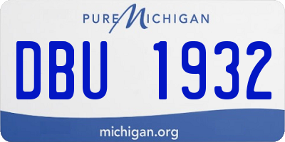 MI license plate DBU1932