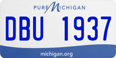 MI license plate DBU1937