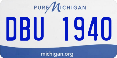 MI license plate DBU1940