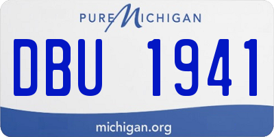 MI license plate DBU1941