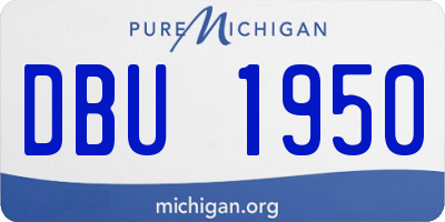 MI license plate DBU1950