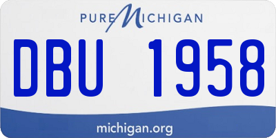 MI license plate DBU1958