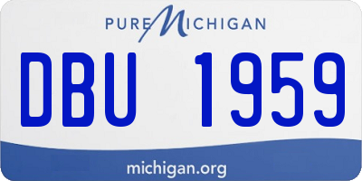 MI license plate DBU1959