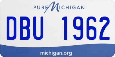 MI license plate DBU1962