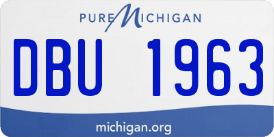 MI license plate DBU1963