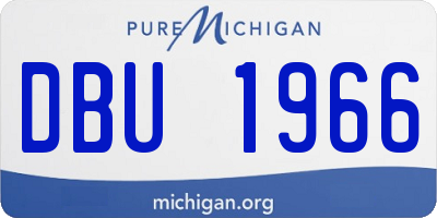 MI license plate DBU1966