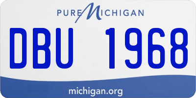 MI license plate DBU1968