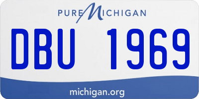 MI license plate DBU1969