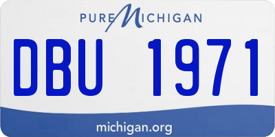 MI license plate DBU1971