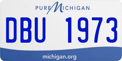 MI license plate DBU1973