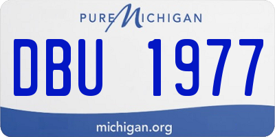 MI license plate DBU1977