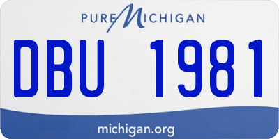MI license plate DBU1981