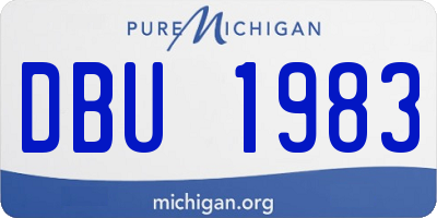 MI license plate DBU1983