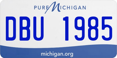 MI license plate DBU1985