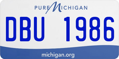 MI license plate DBU1986