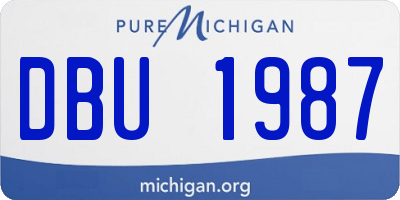MI license plate DBU1987