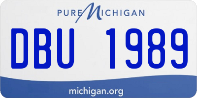 MI license plate DBU1989