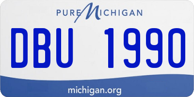 MI license plate DBU1990