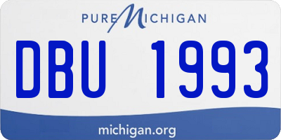 MI license plate DBU1993