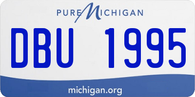 MI license plate DBU1995