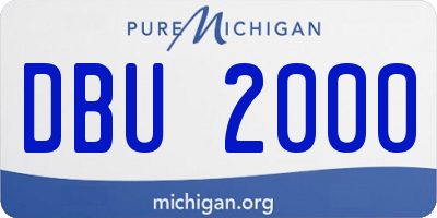 MI license plate DBU2000