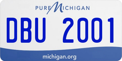 MI license plate DBU2001