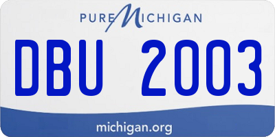 MI license plate DBU2003