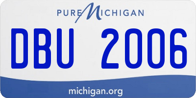 MI license plate DBU2006