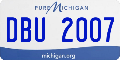 MI license plate DBU2007