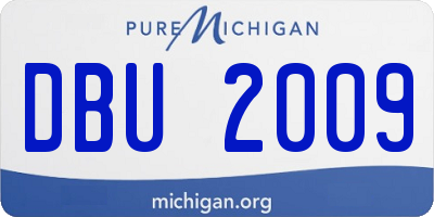 MI license plate DBU2009