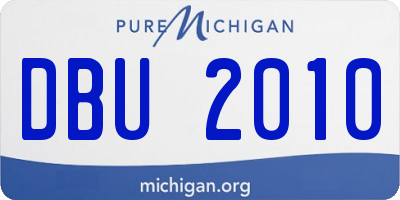 MI license plate DBU2010