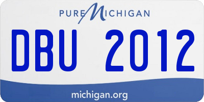 MI license plate DBU2012