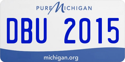 MI license plate DBU2015