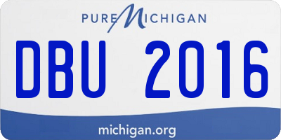 MI license plate DBU2016