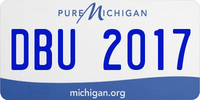 MI license plate DBU2017