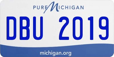 MI license plate DBU2019