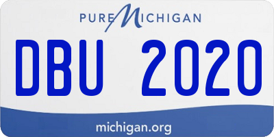 MI license plate DBU2020