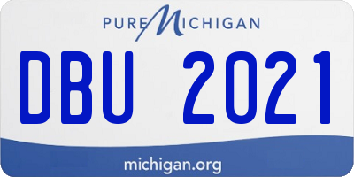 MI license plate DBU2021