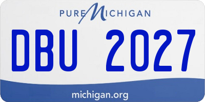 MI license plate DBU2027