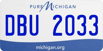 MI license plate DBU2033