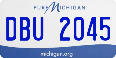 MI license plate DBU2045