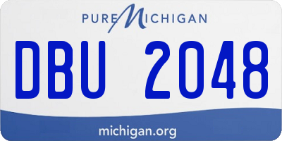 MI license plate DBU2048