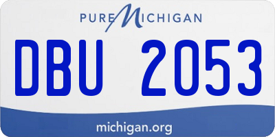 MI license plate DBU2053
