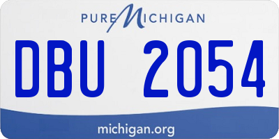 MI license plate DBU2054