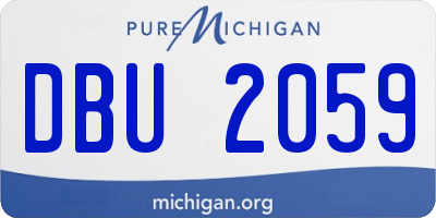 MI license plate DBU2059