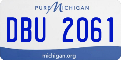 MI license plate DBU2061