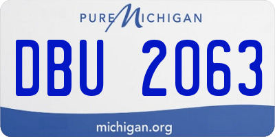 MI license plate DBU2063