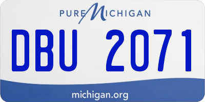 MI license plate DBU2071