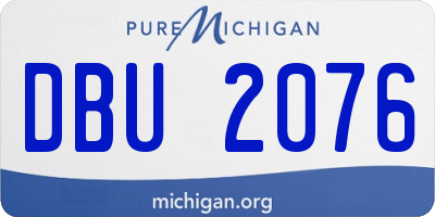 MI license plate DBU2076